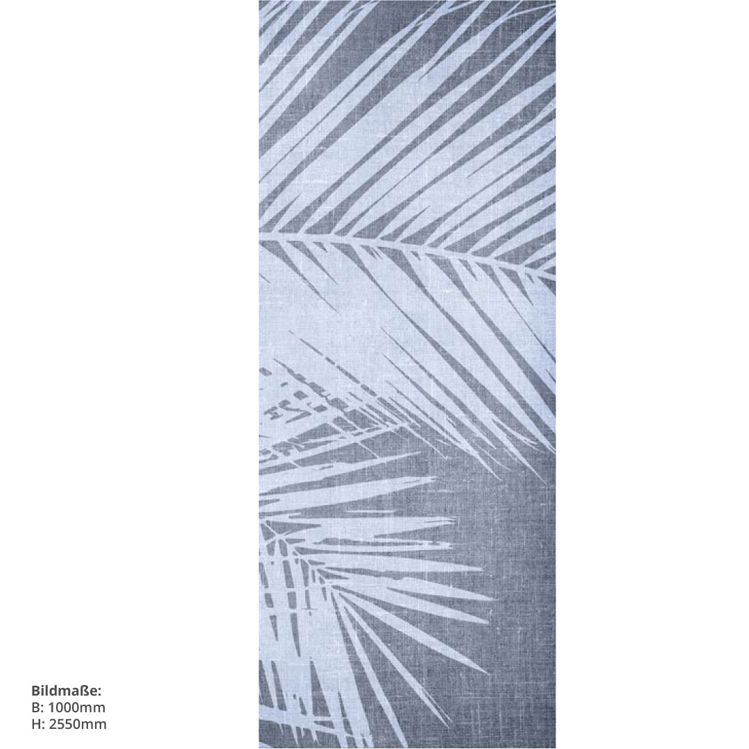Duschrückwand Palmen Vintage blau