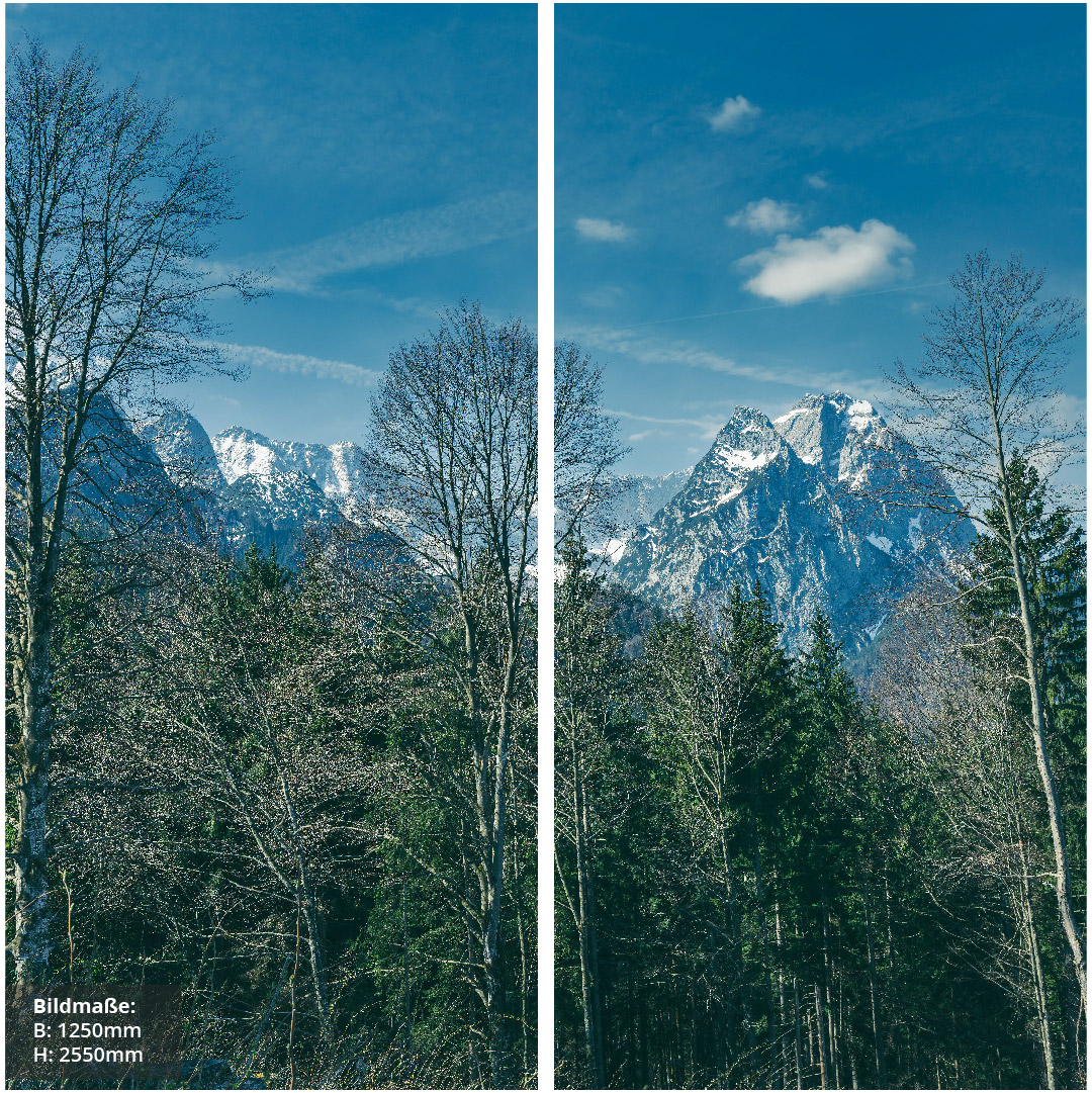 Duschrückwand Alpen Bayern über Eck Set