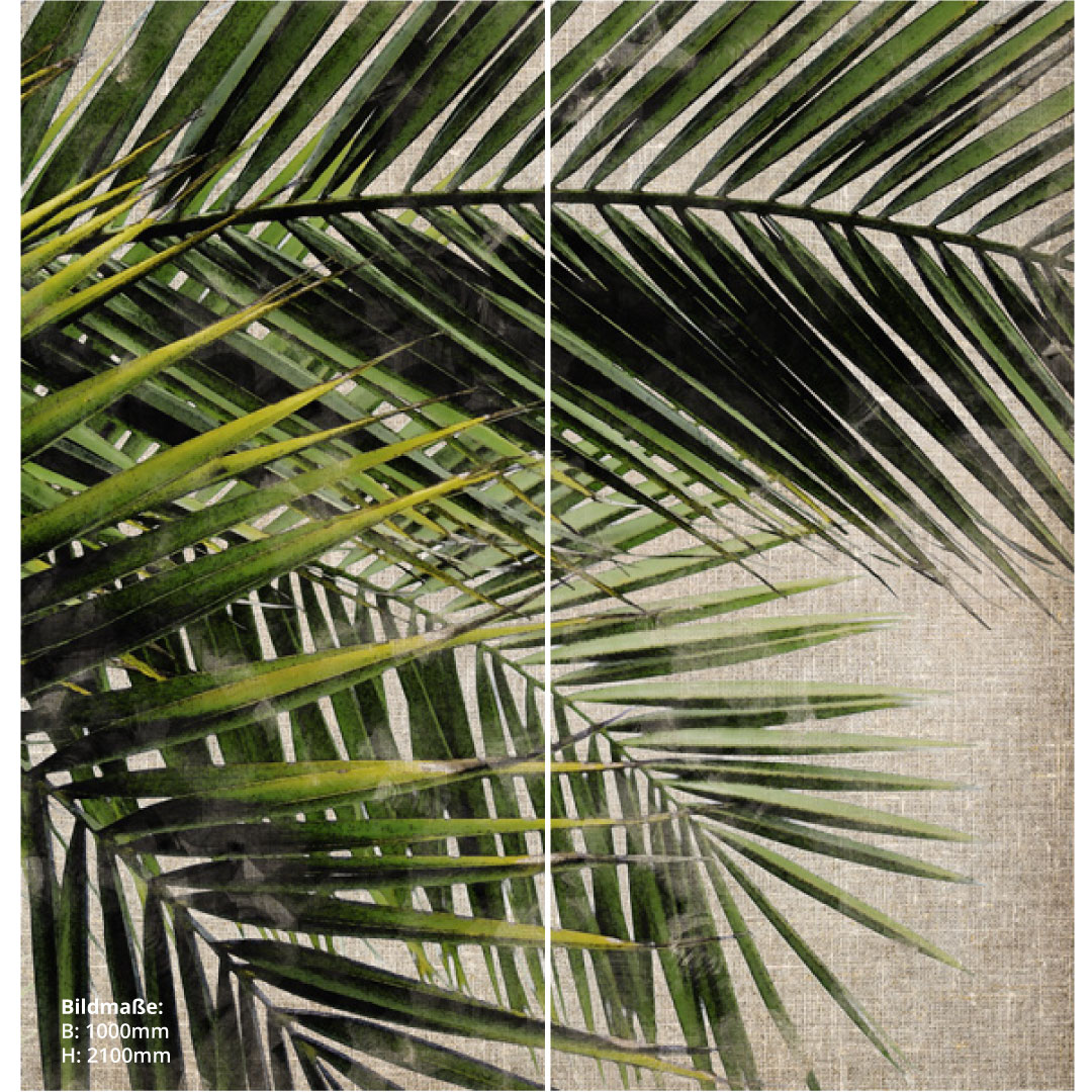 Duschrückwand Palmen Vintage über Eck Set