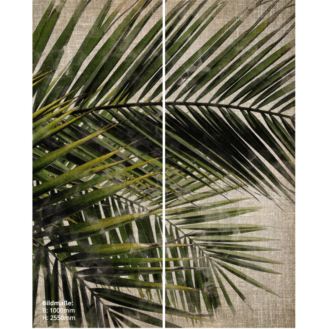 Duschrückwand Palmen Vintage über Eck Set
