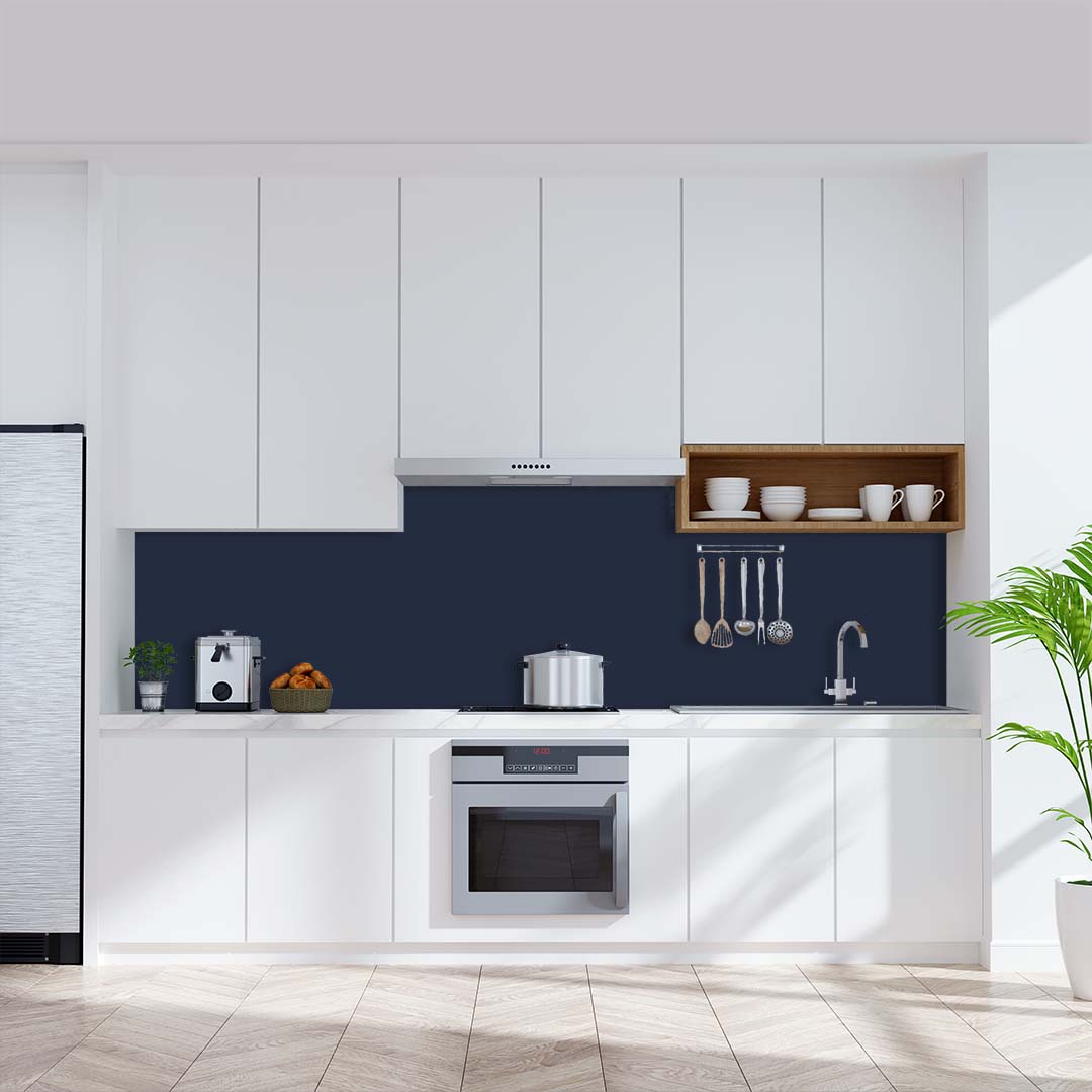 Küchenrückwand einfarbig Kobaltblau