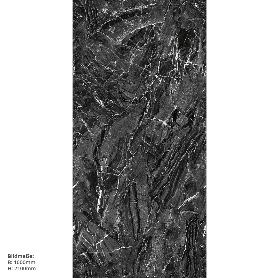 Duschrückwand Marmor schwarz Natur 100 x 210 cm