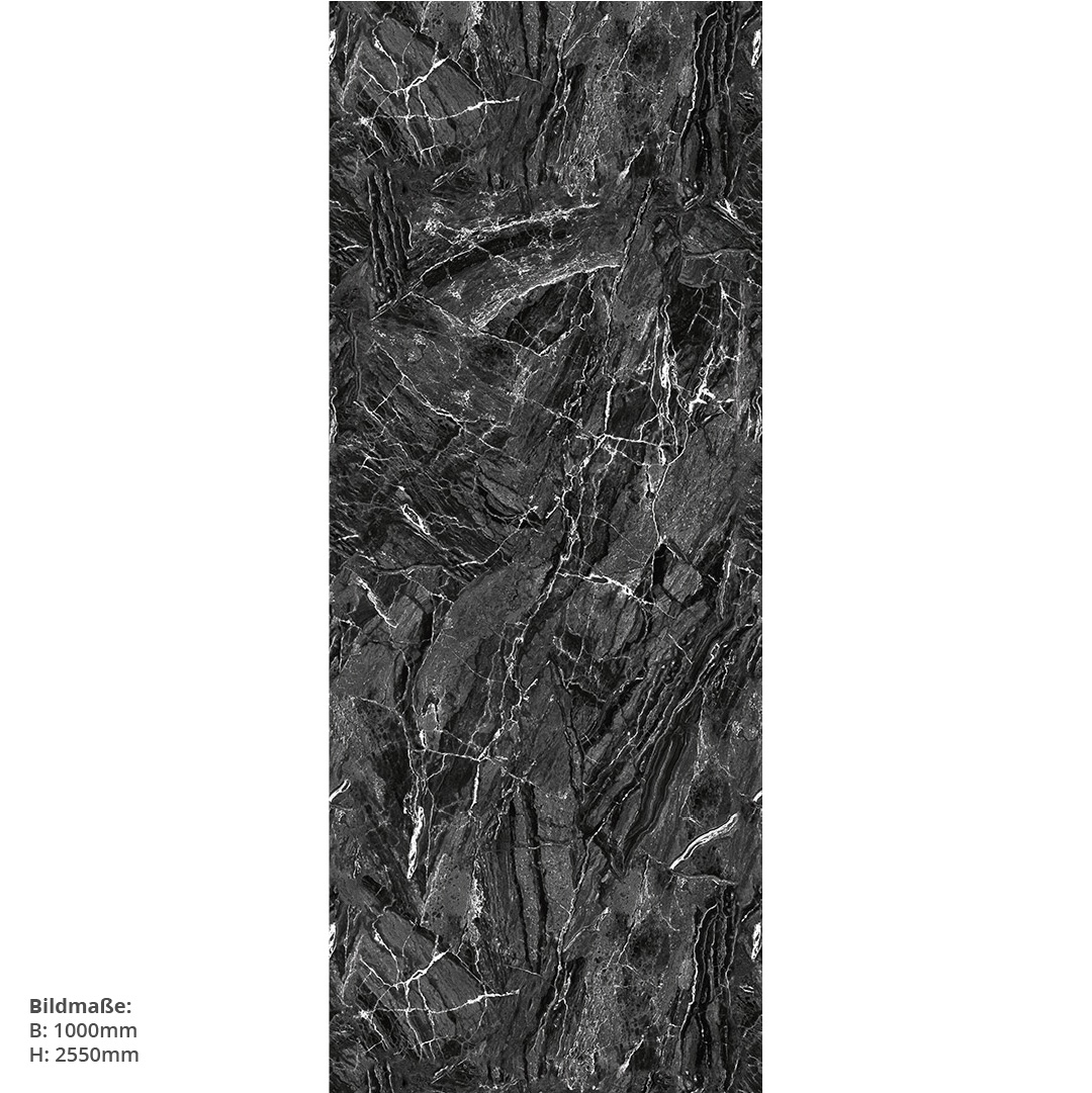 Duschrückwand Marmor schwarz Natur 100 x 255 cm
