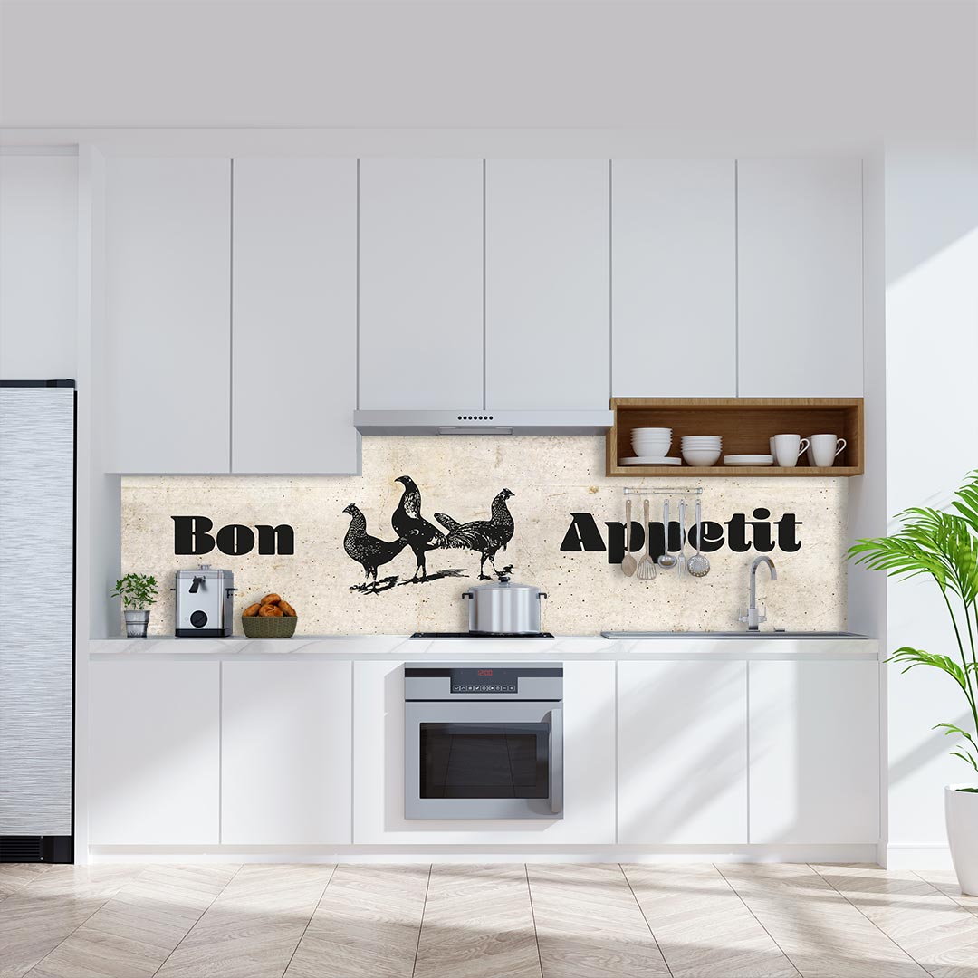 Küchenrückwand Bon Appetit auf Beton Vintage 3