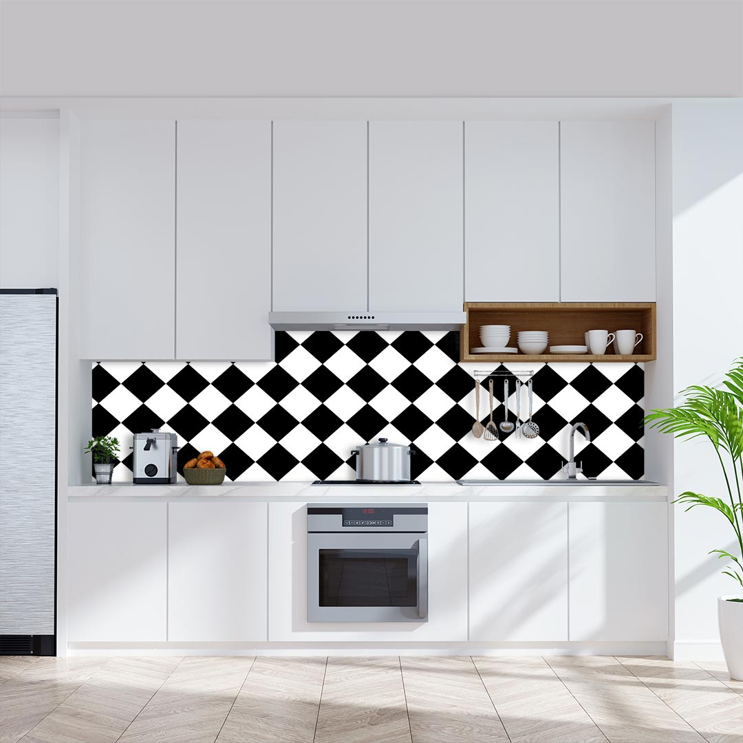 Küchenrückwand Checkered Diagonal